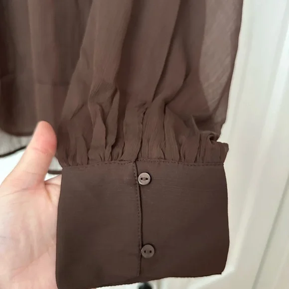 Old Navy  Brown Sheer Blouse - Picture 5 of 5